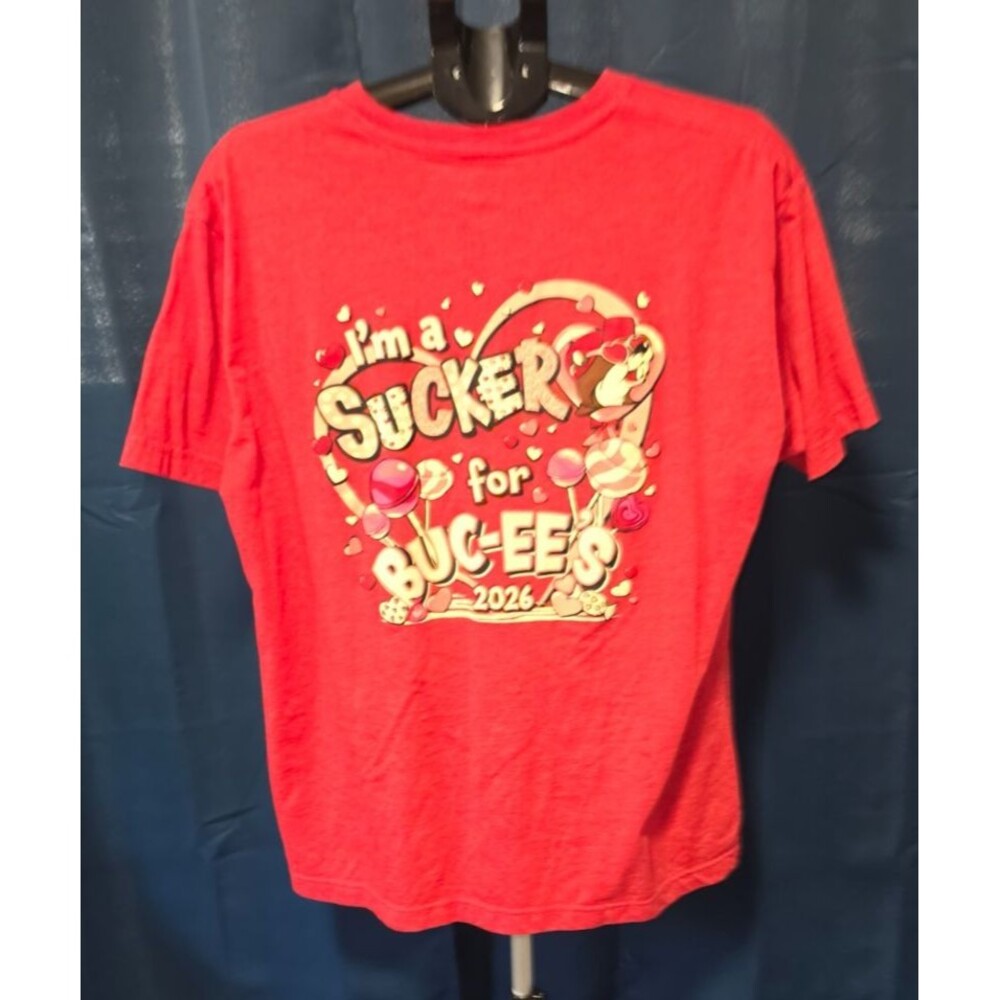 Buc-ee's Red I'm A Sucker 2026 Valentine's Heart Shirt Size Large L